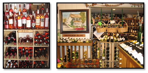 Wines on display.